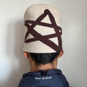 y2k 2000s grunge brown star cozy beanie